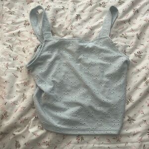 Iight blue pattern top